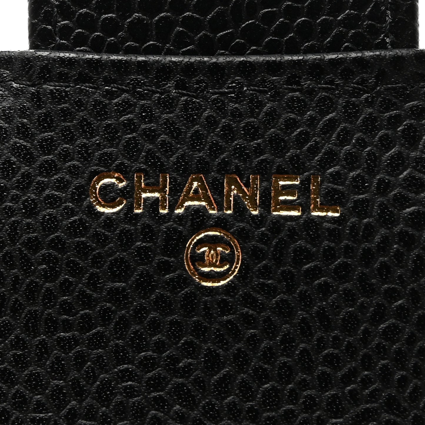 Caviar Quilted Compact Flap Wallet Black