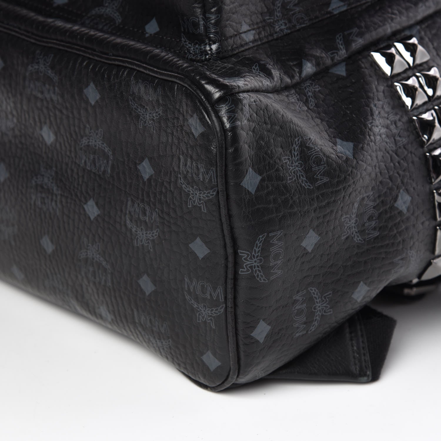 MCM Visetos Medium Side Studs Stark Backpack Black 10 of 12