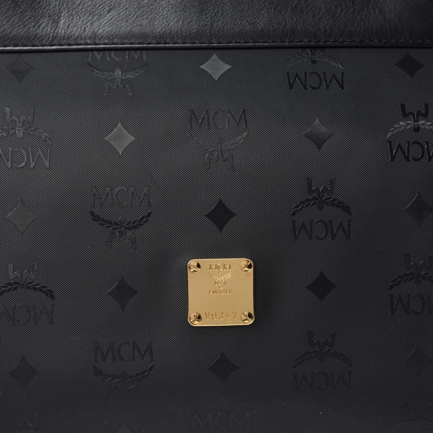 Lambskin Coated Canvas Monogram Chain Tote Black