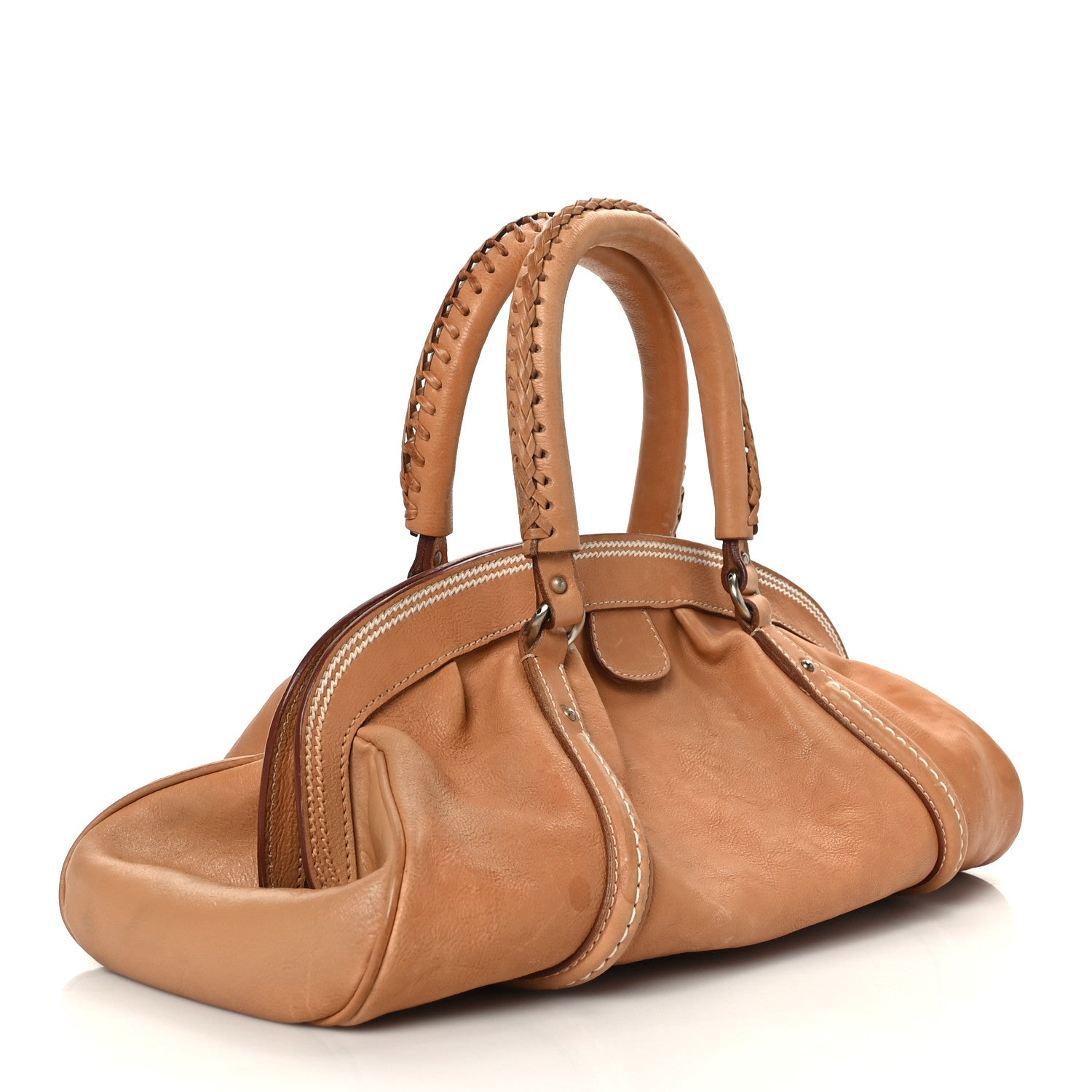 Christian Dior Calfskin Large My Dior Frame Pocket Satchel Brown 3 of 11