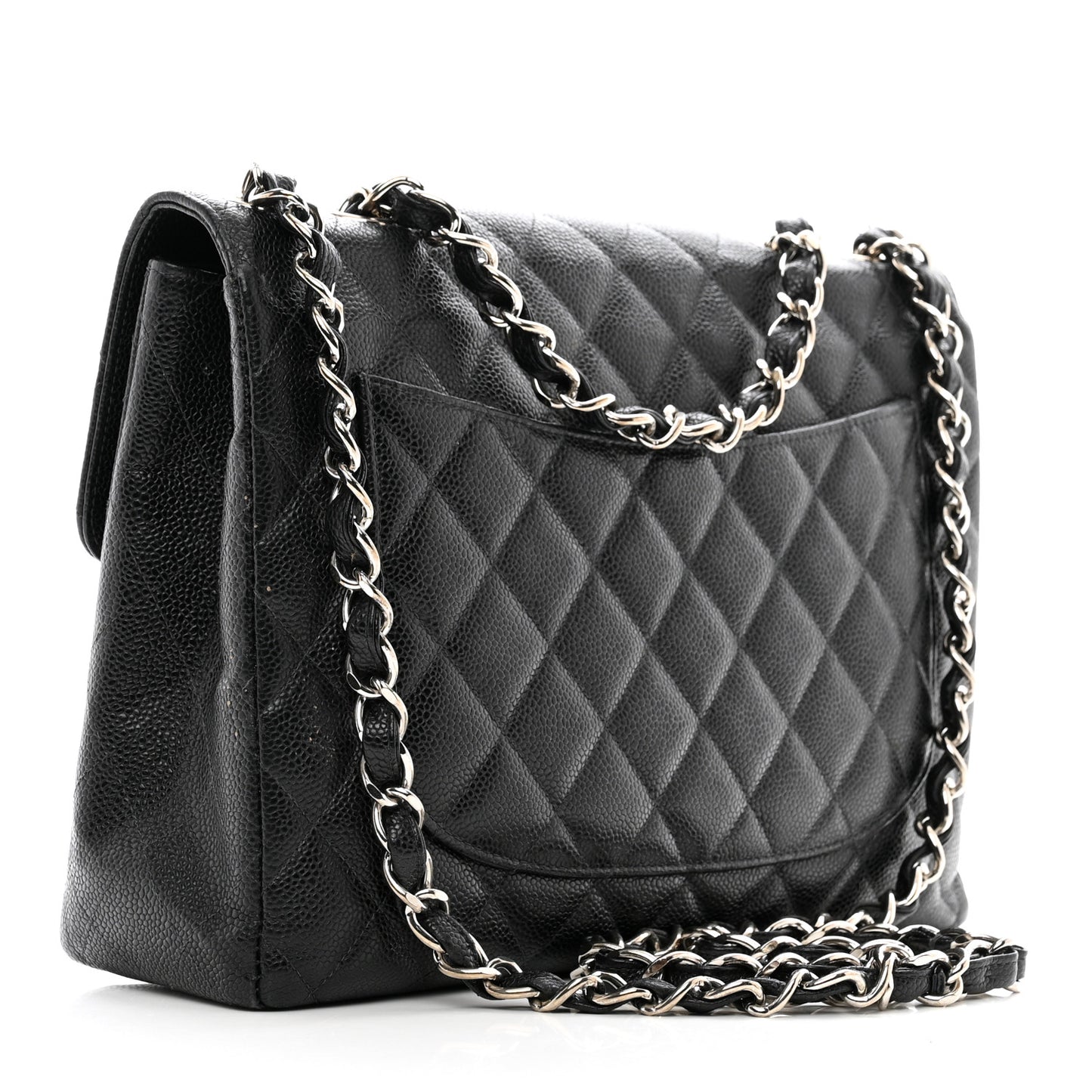 Caviar Jumbo Single Flap Black