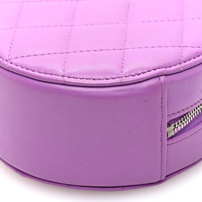 Chanel Lambskin Quilted Round Clutch With Chain Purple 10 of 10