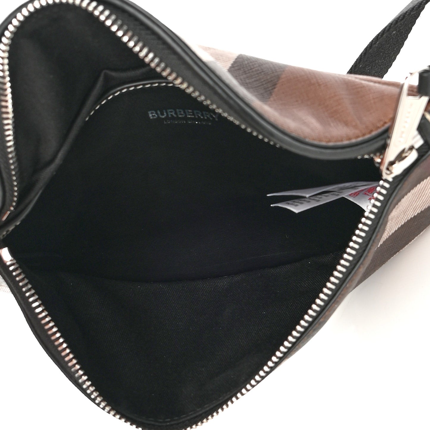 E-canvas Check Bum Bag Dark Birch Brown