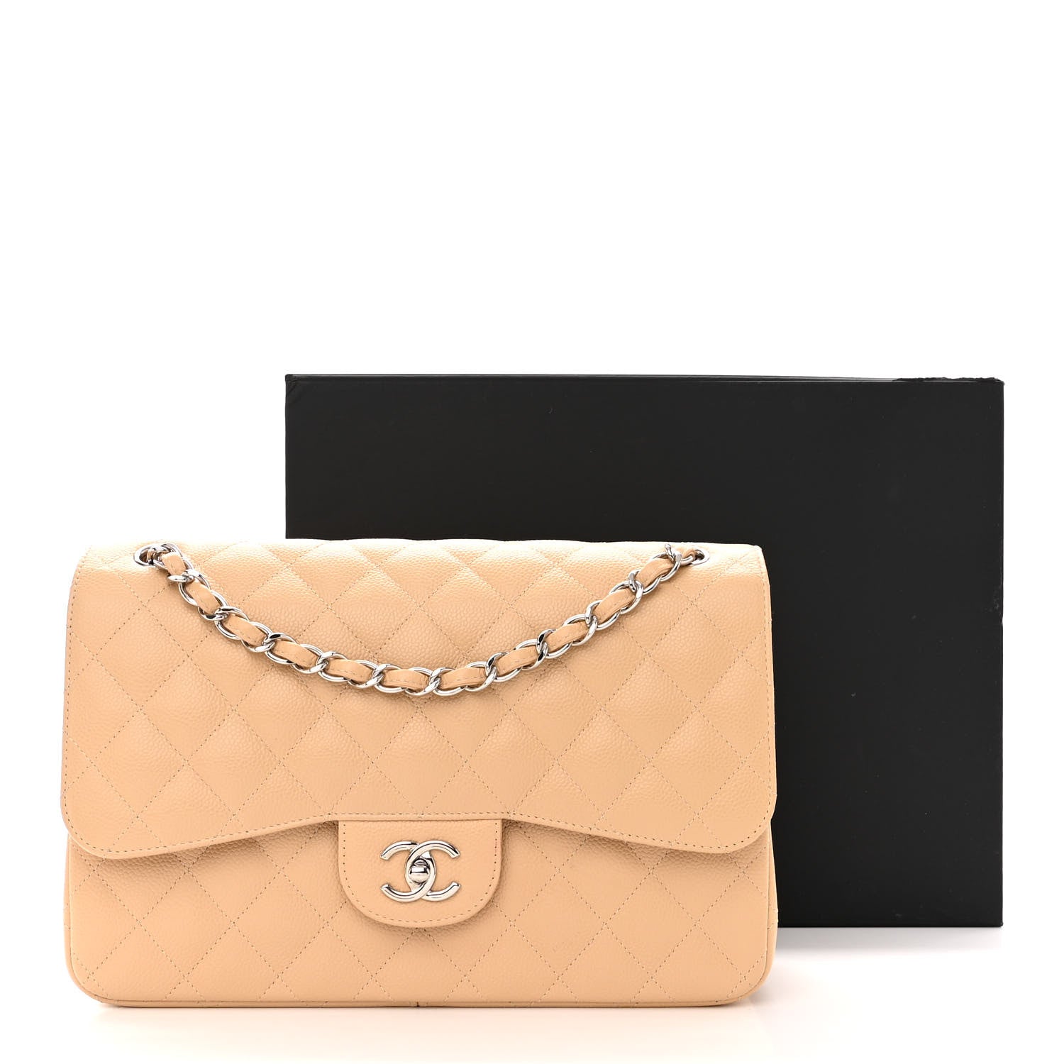 Chanel Caviar Quilted Jumbo Double Flap Beige Clair 14 of 14