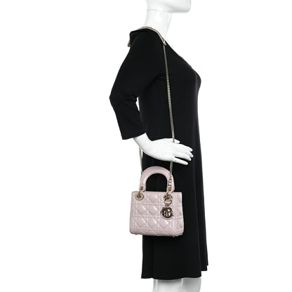 Christian Dior Lambskin Cannage Mini Lady Dior Rose Clair 2 of 14