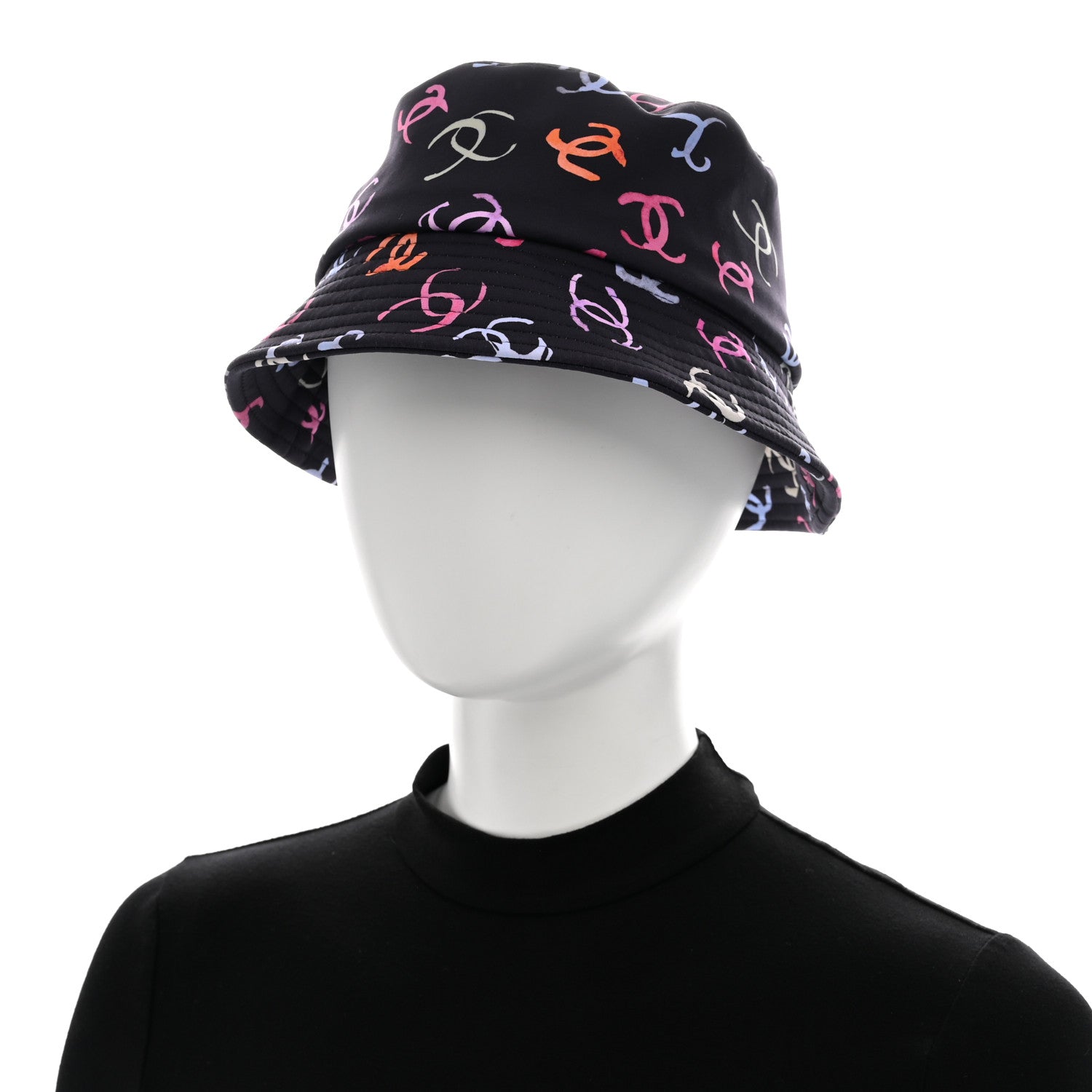 Chanel Nylon CC Bucket Hat S Black Multicolor 2 of 8