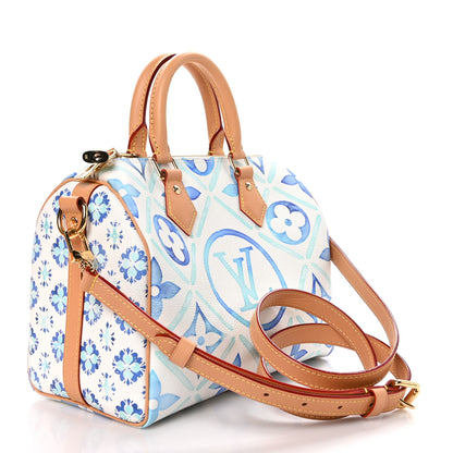 Louis Vuitton Monogram Tiles By The Pool Speedy Bandouliere 25 Lagoon Blue 3 of 12