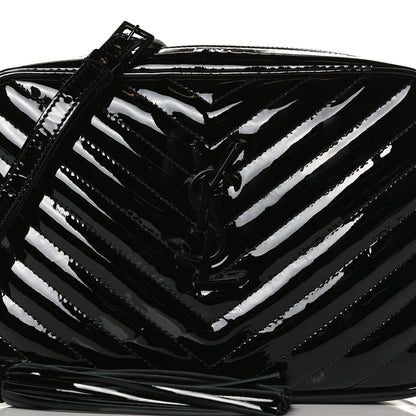 Saint Laurent Patent Calfskin Matelasse Monogram Lou Camera Bag Black 7 of 12