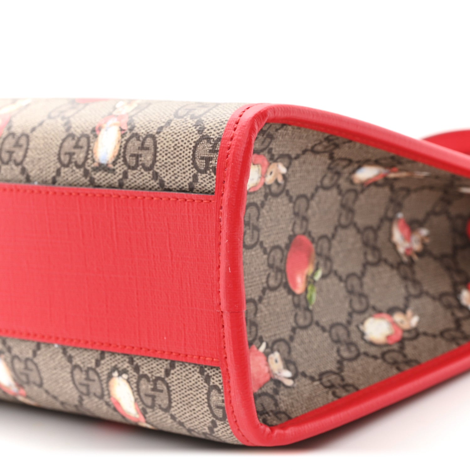 Gucci X Peter Rabbit GG Supreme Monogram Rabbit Apple Childrens Tote Beige Ebony Multicolor Bright Hibiscus 10 of 10