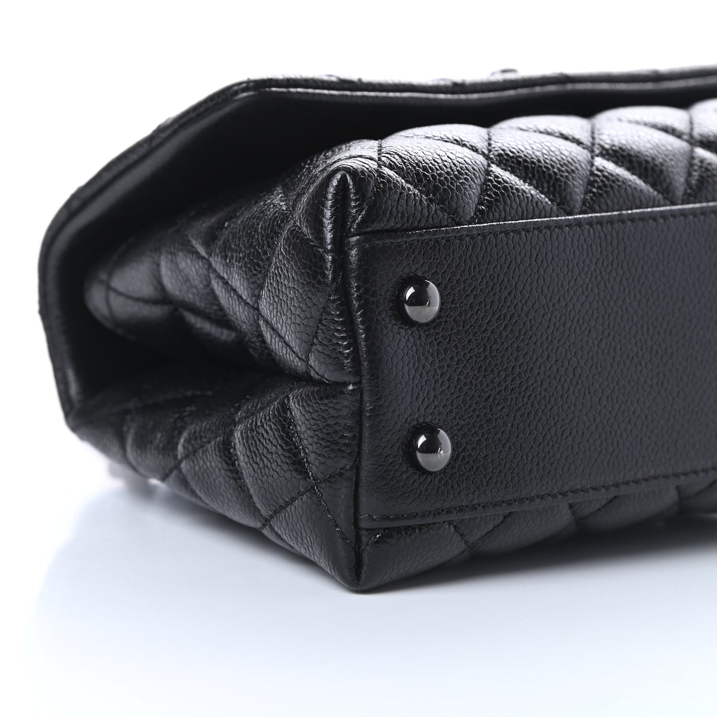 Caviar Quilted Mini Coco Handle Flap So Black
