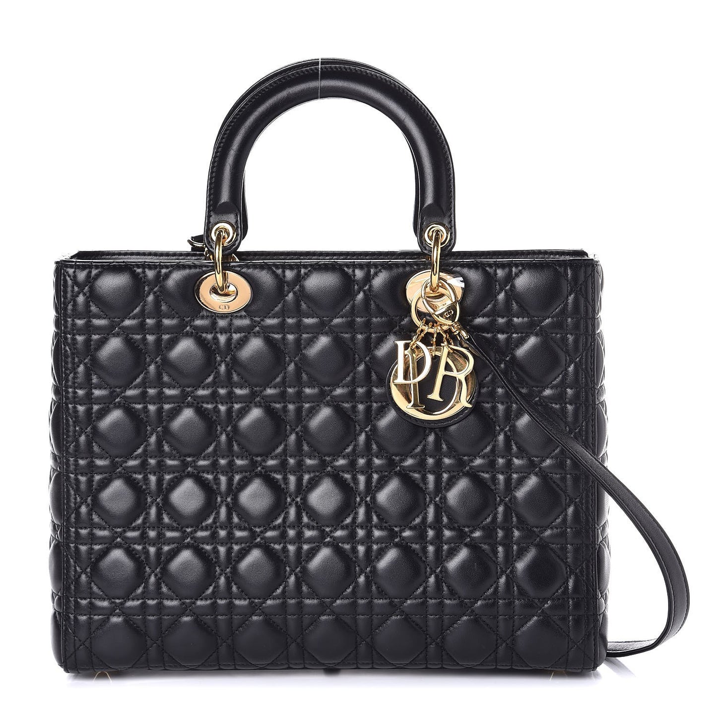 Lambskin Cannage Large Lady Dior Black