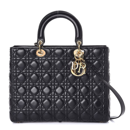 Christian Dior Lambskin Cannage Large Lady Dior Black 1 of 8