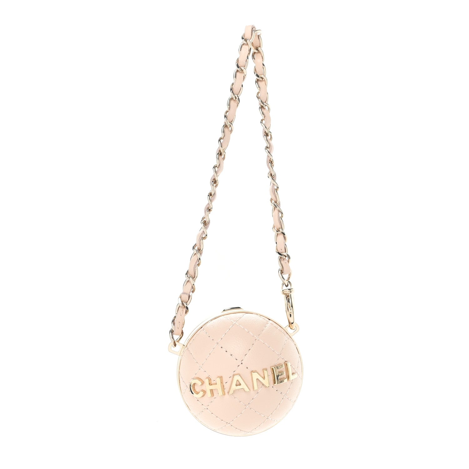 Chanel Lambskin Quilted Sphere Mini Bag Charm Beige 1 of 5