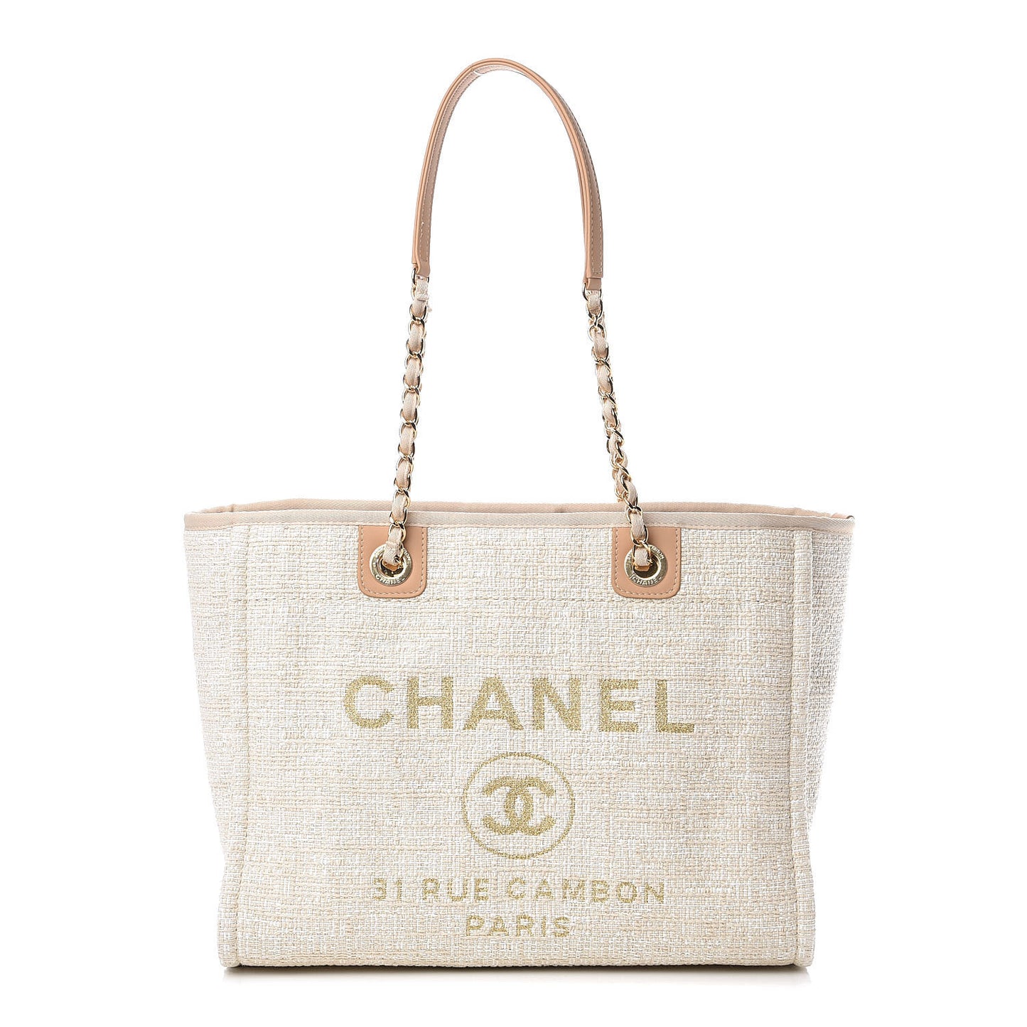 Canvas Small Deauville Tote Light Beige