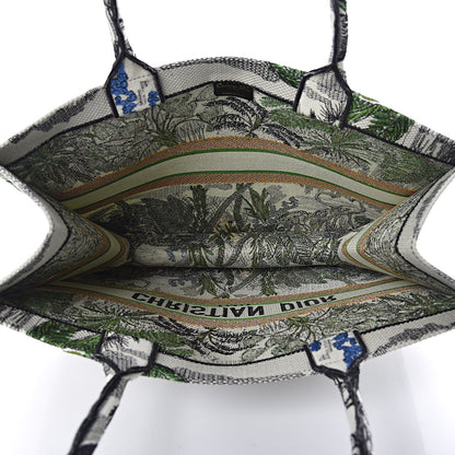 Christian Dior Canvas Embroidered Toile De Jouy Tropicalia Book Tote Green 5 of 9