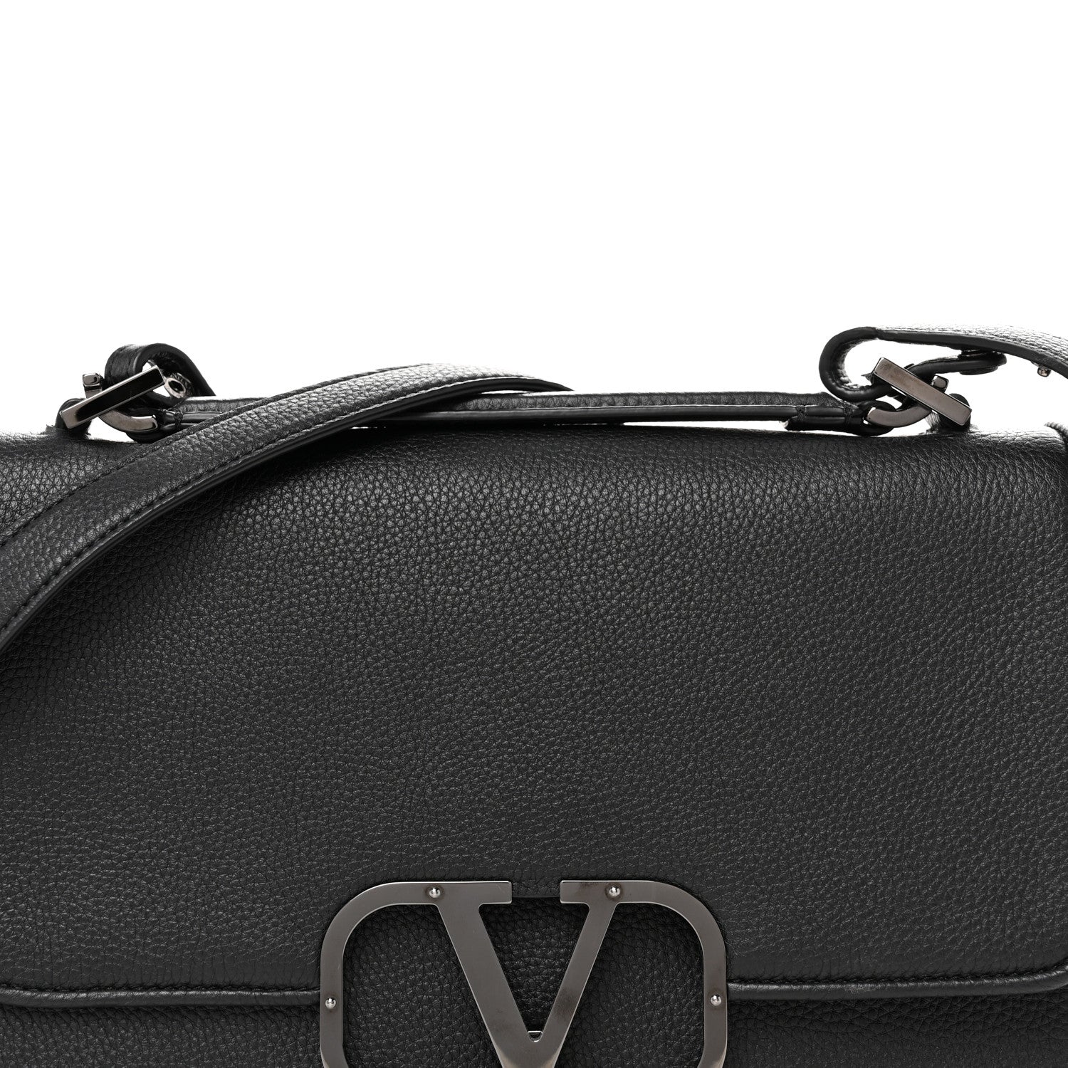 Valentino Garavani Grainy Calfskin Monochrome Bag Black 7 of 11