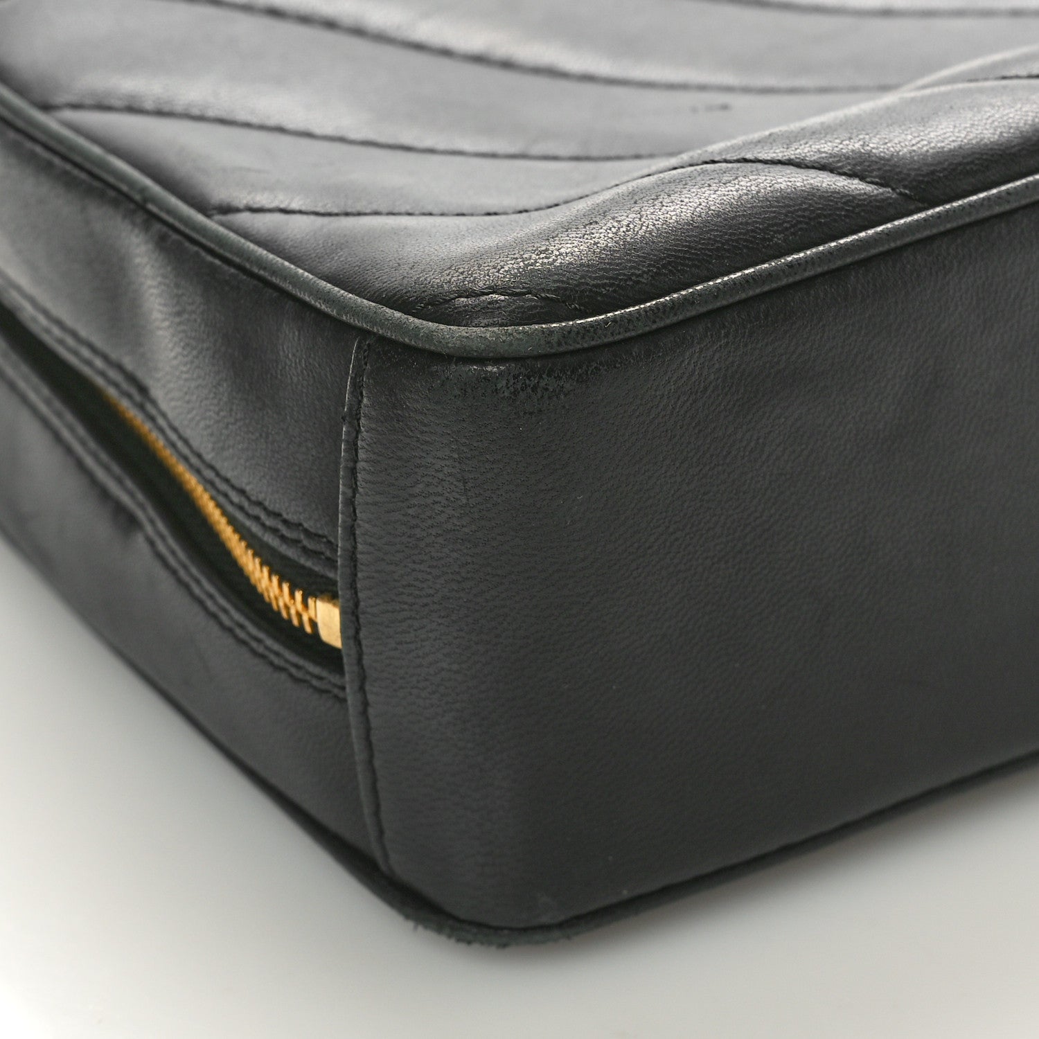 Chanel Lambskin Chevron Quilted Camera Case Black 9 of 10