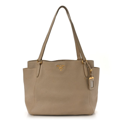 Prada Vitello Daino Shoulder Bag Sabbia 1 of 12