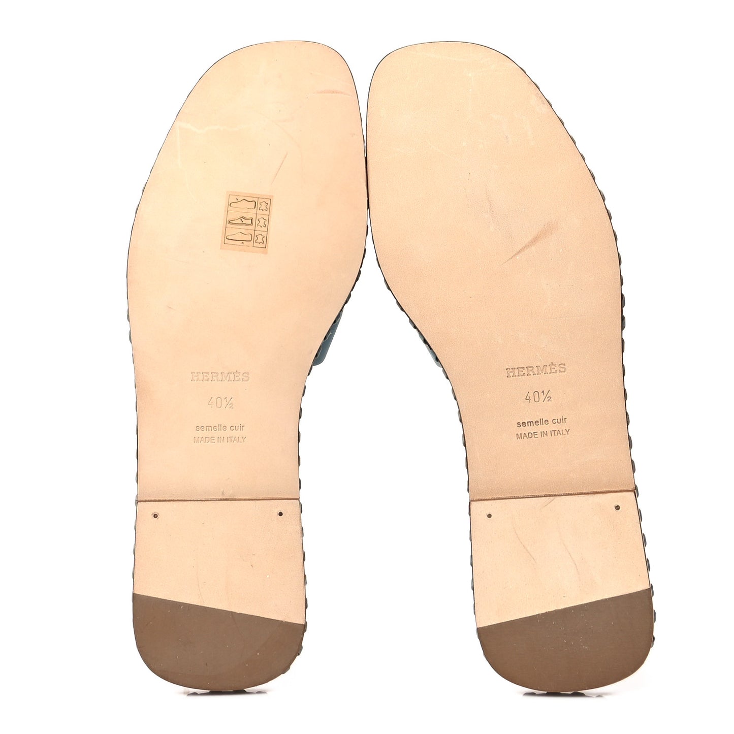 Box Calfskin Braided Oran Sandals 40.5 Vert D'Eau