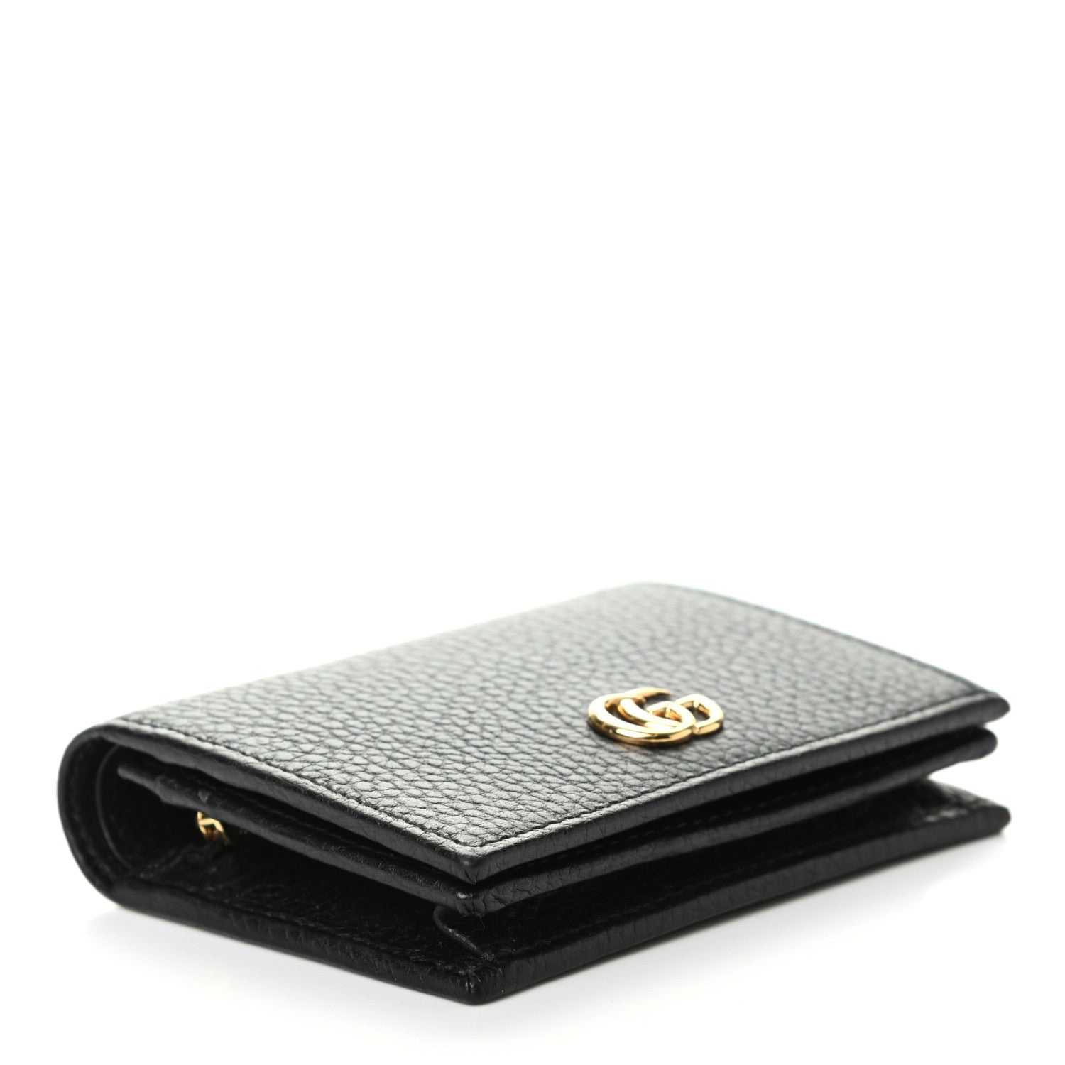 Gucci Pebbled Calfskin GG Marmont Card Case Black 4 of 7