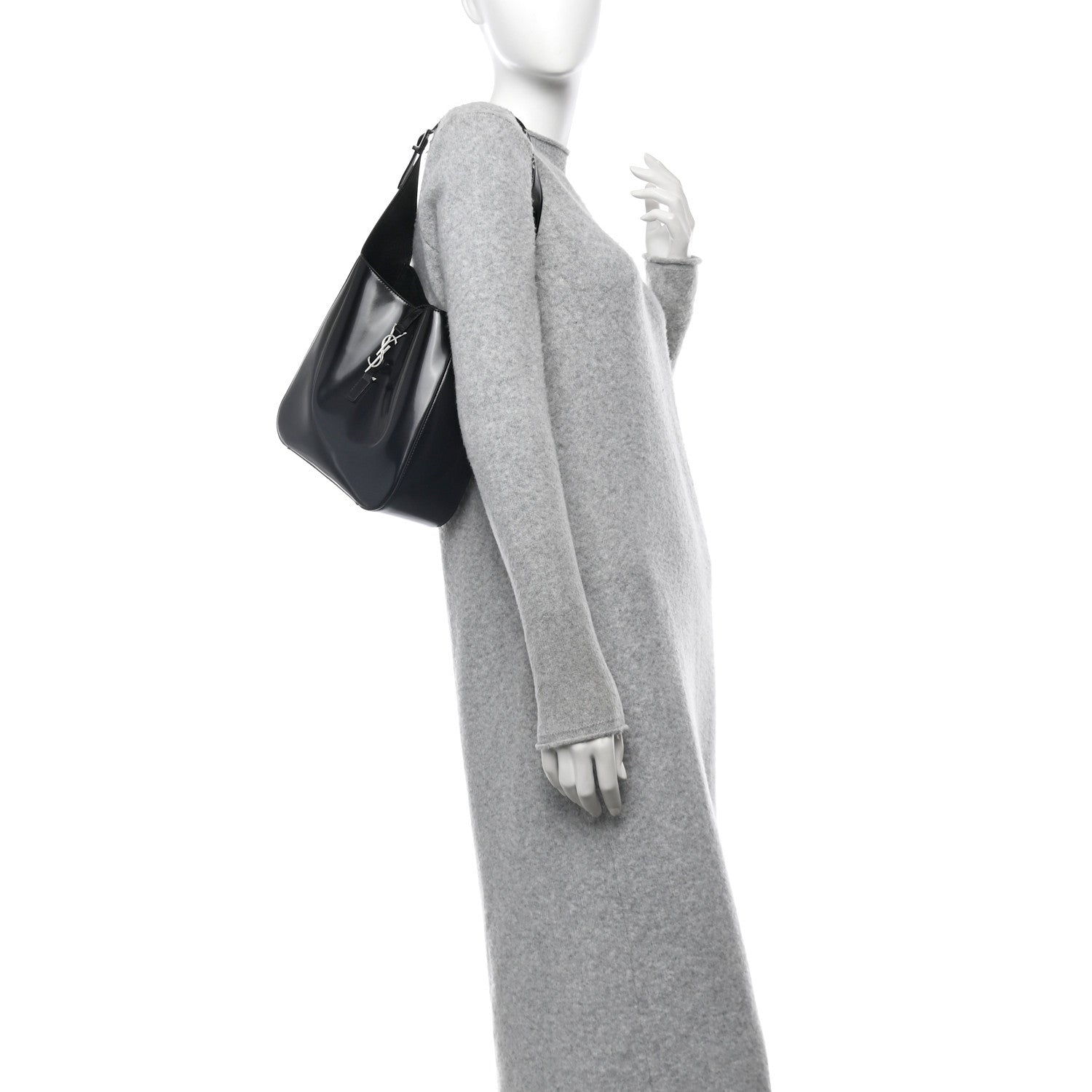 Saint Laurent Patent Small Le 5 A 7 Supple Hobo Black 2 of 11