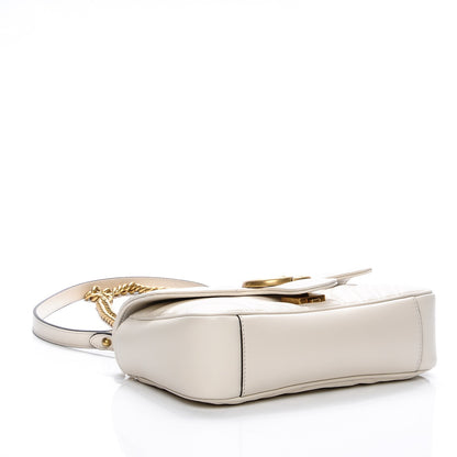 Gucci Calfskin Matelasse Mini GG Marmont Shoulder Bag White 4 of 6