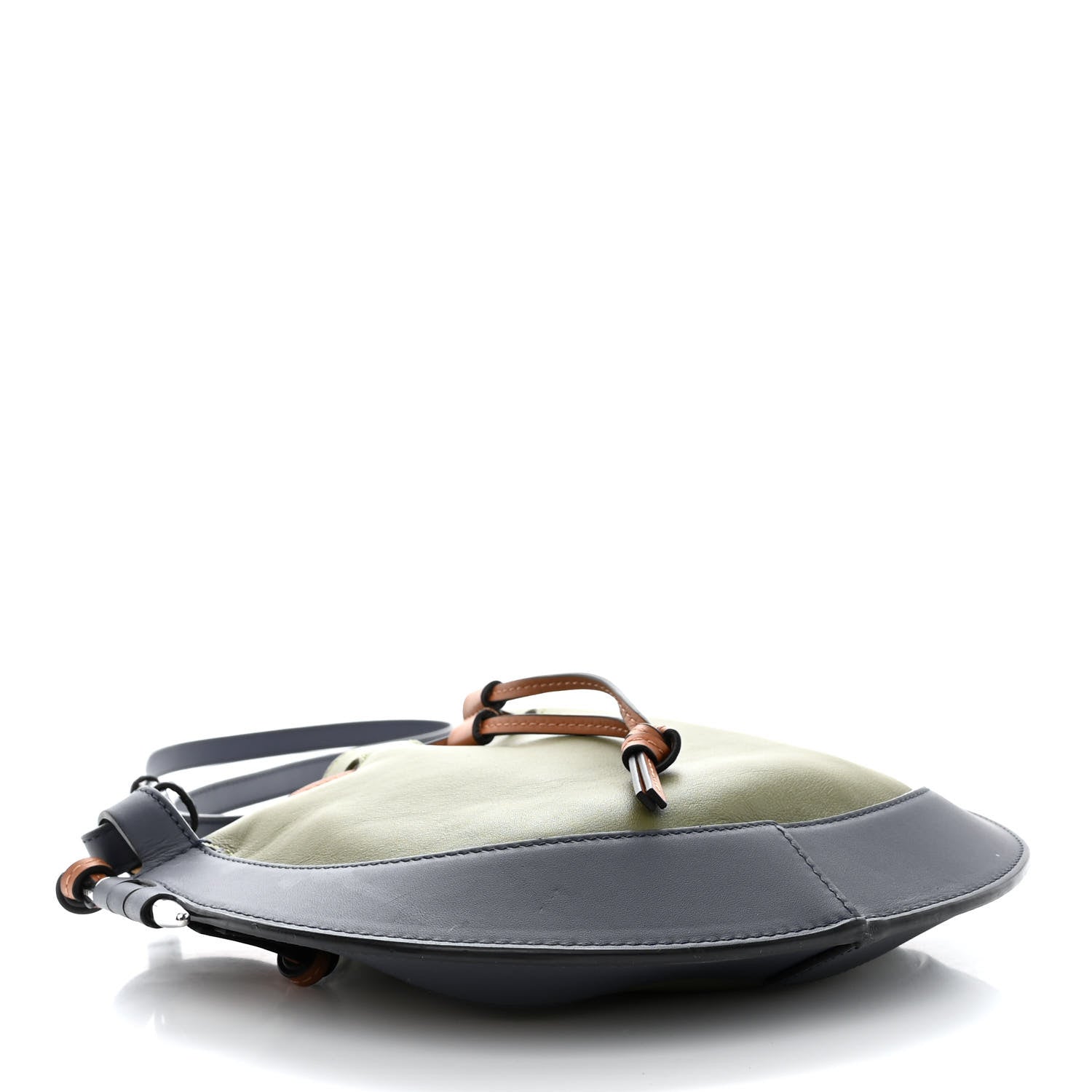 Loewe Nappa Colorblock Horseshoe Bag Avocado Midnight Blue Tan 4 of 9