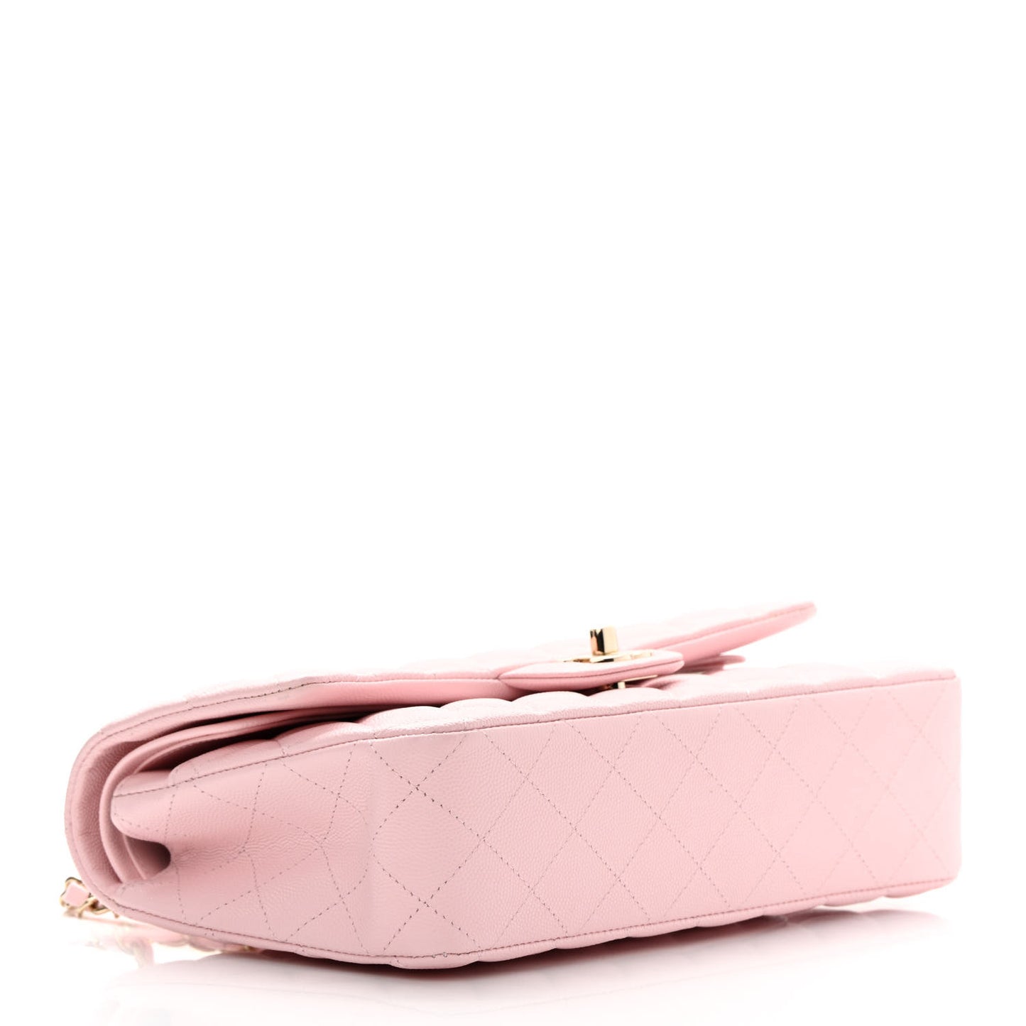Caviar Quilted Medium Double Flap Light Pink