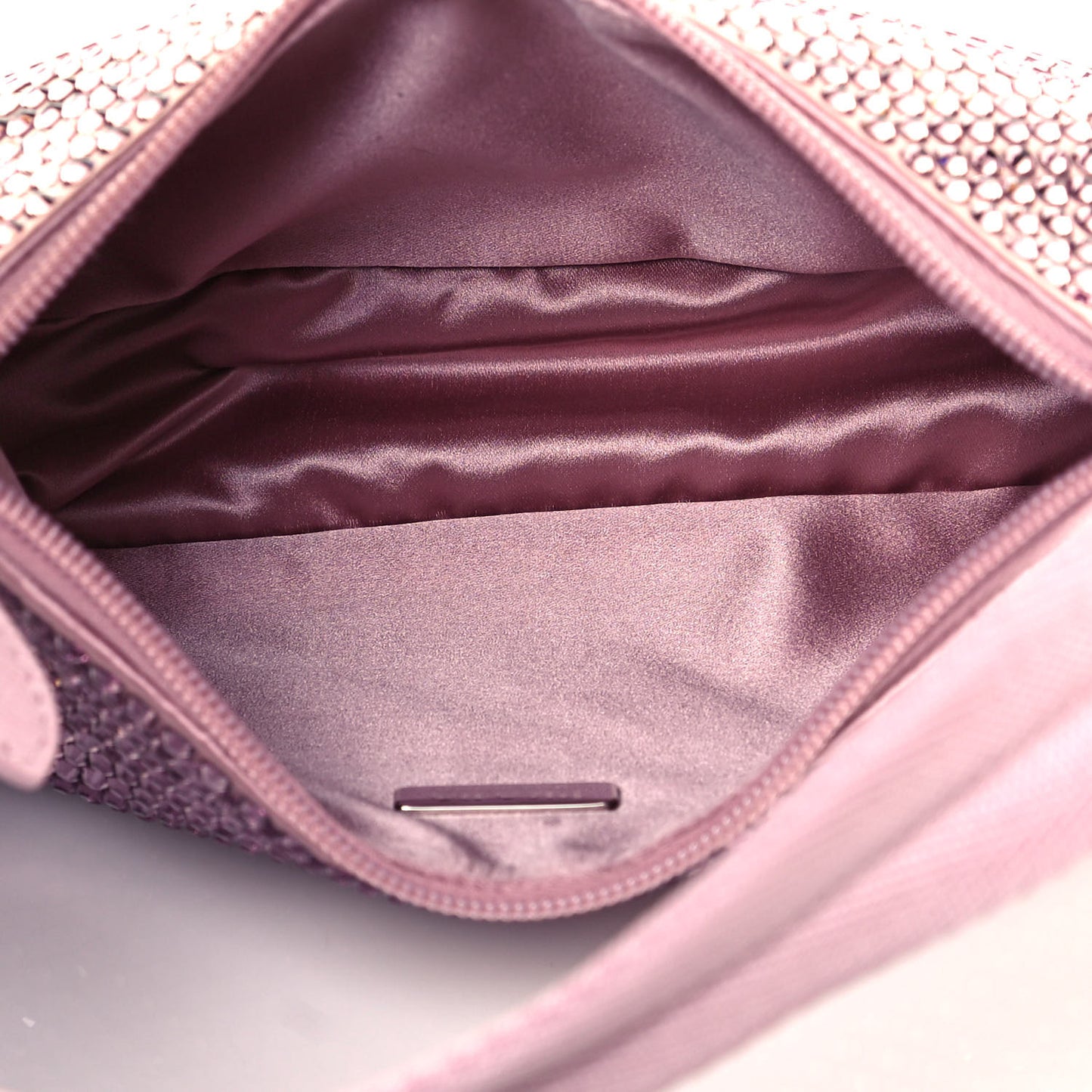 Satin Crystal Mini Re-Edition 2000 Bag Alabastro