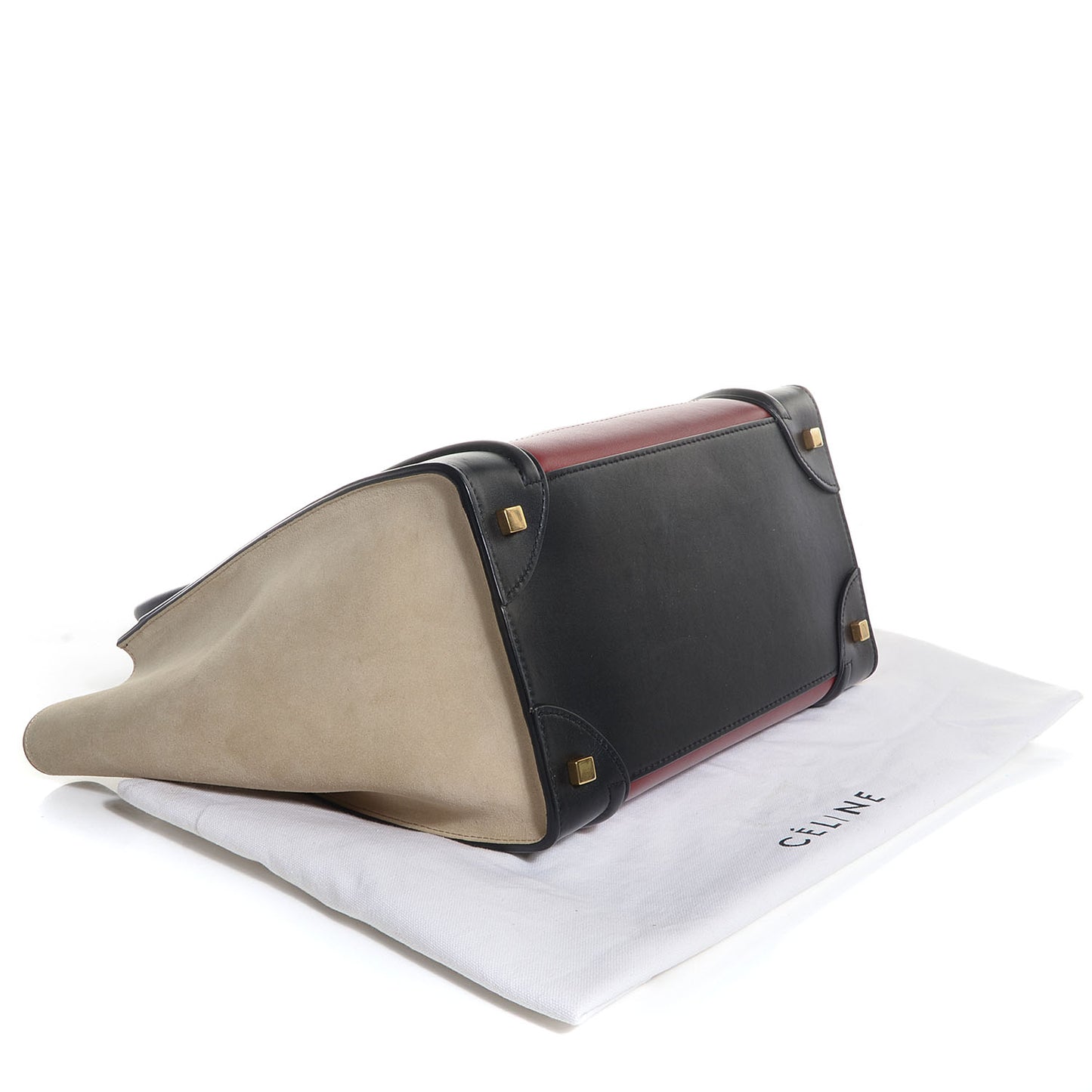 Smooth Calfskin Suede Mini Tri-Color Luggage Rust