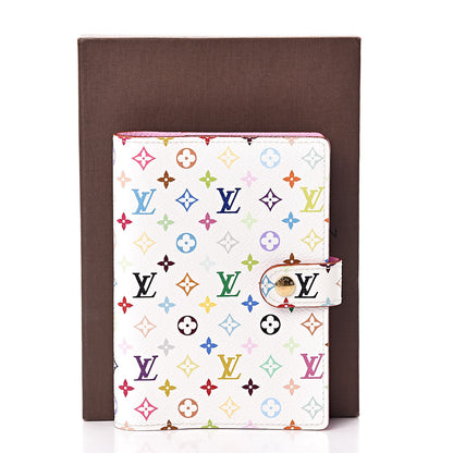 Louis Vuitton Monogram Multicolor Small Ring Agenda Cover White Litchi 8 of 8
