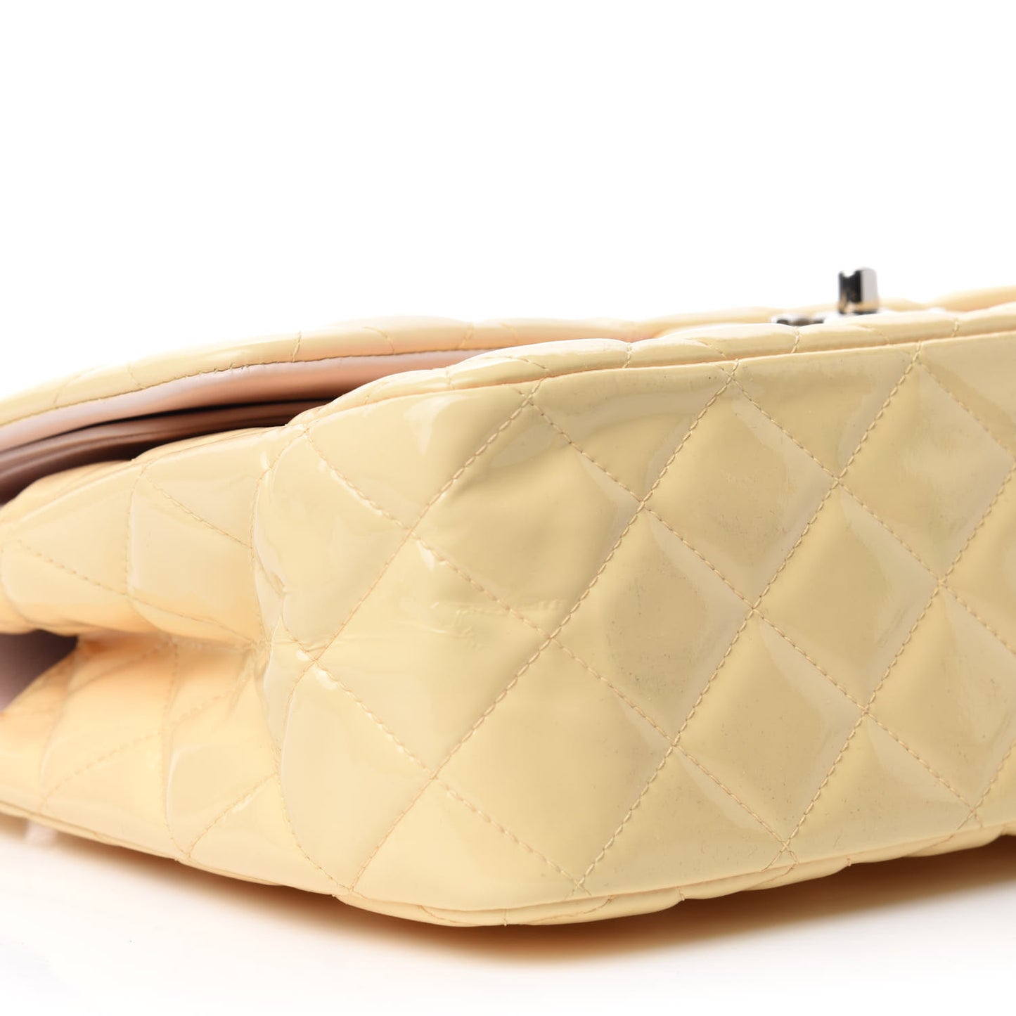Patent Quilted Jumbo Double Flap Light Pink