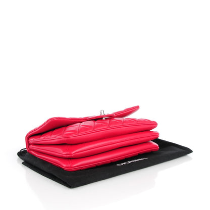 Chanel Lambskin Quilted Medium 3 Flap Dark Pink 4 of 8