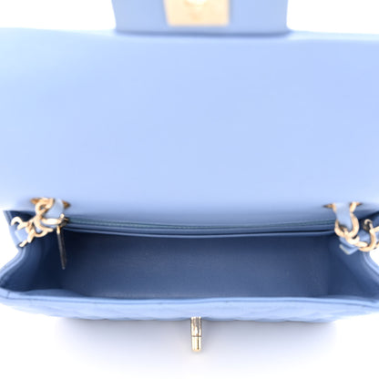 Chanel Lambskin Quilted Mini Rectangular Flap Light Blue 5 of 11