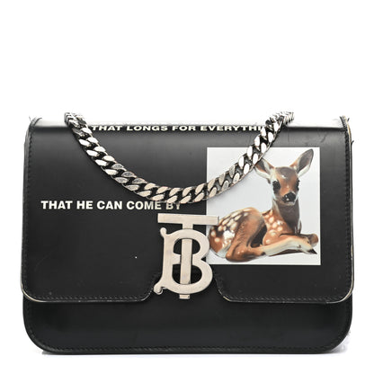 Burberry Calfskin Montage Print Small TB Bag Black 1 of 22