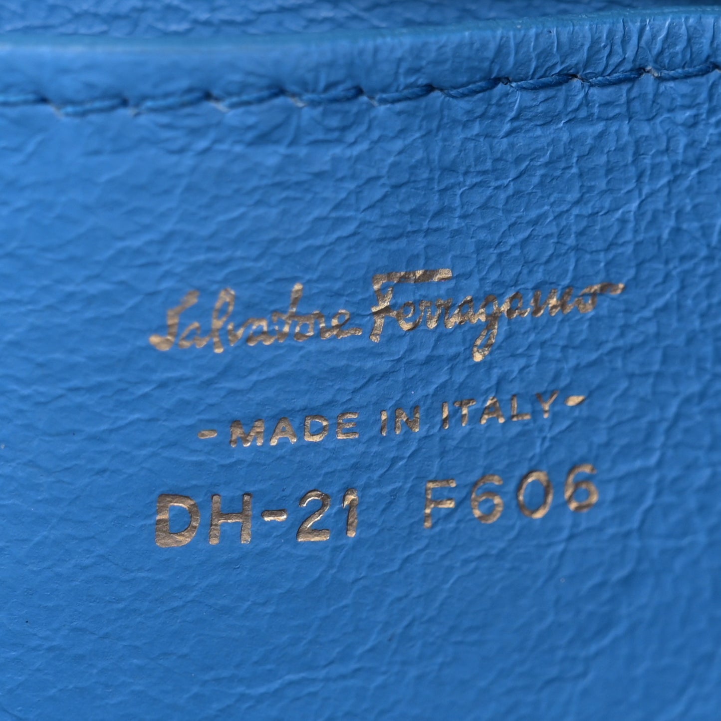 Grained Calfskin Sofia Satchel Blue