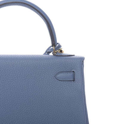 Hermes Togo Kelly Retourne 25 Azur 12 of 41