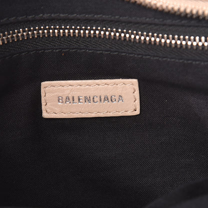 Balenciaga Agneau Classic Silver Hardware S City Logo Strap Light Beige Black 6 of 14