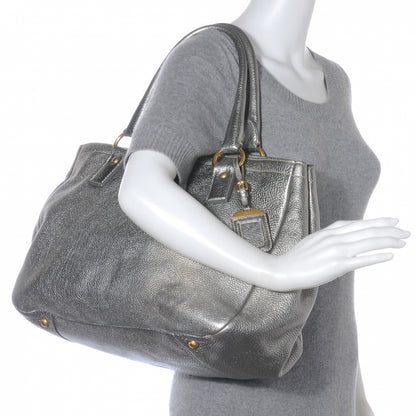 Prada Vitello Daino Tote Silver 2 of 8
