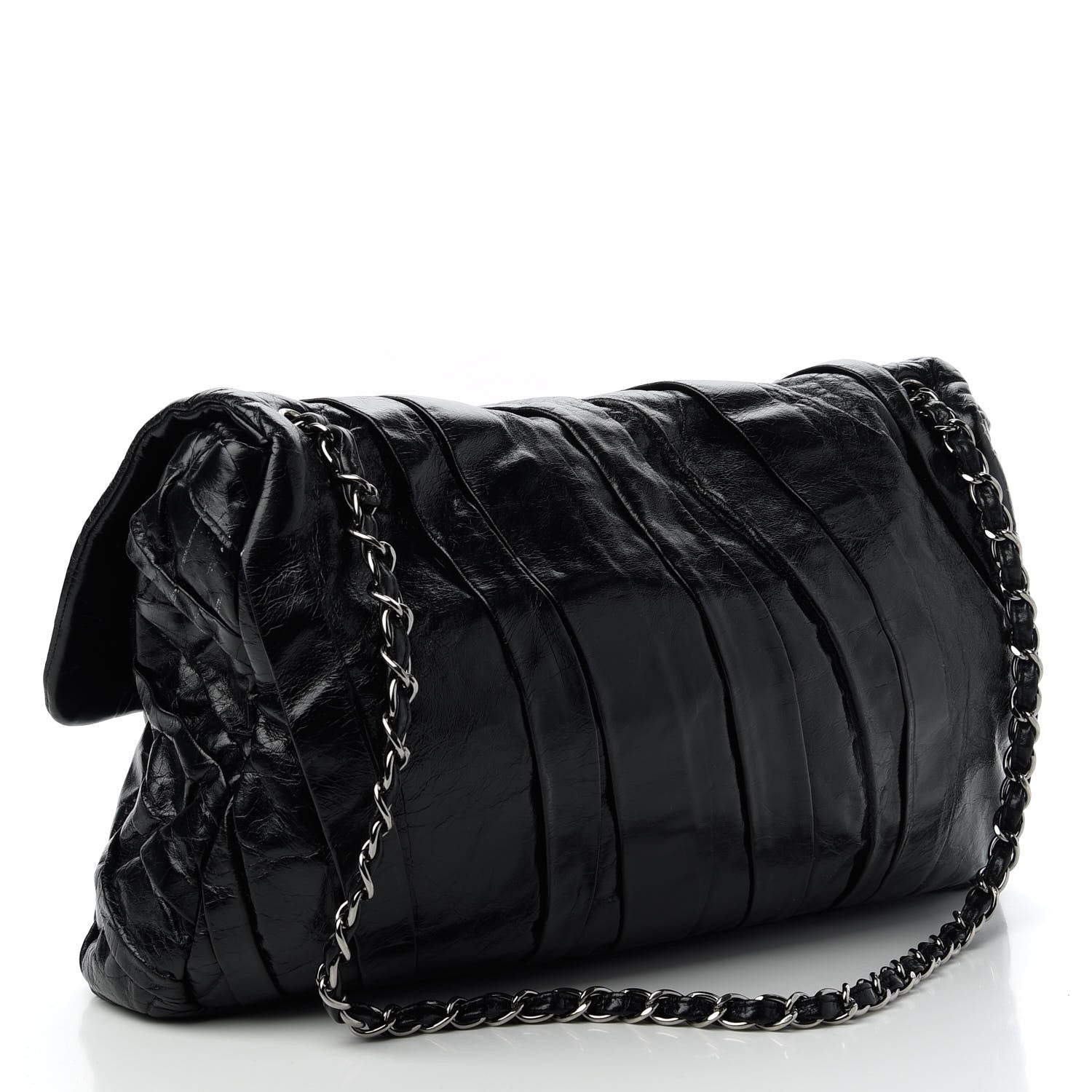 Chanel Glazed Calfskin Twisted Maxi Flap Black 3 of 10