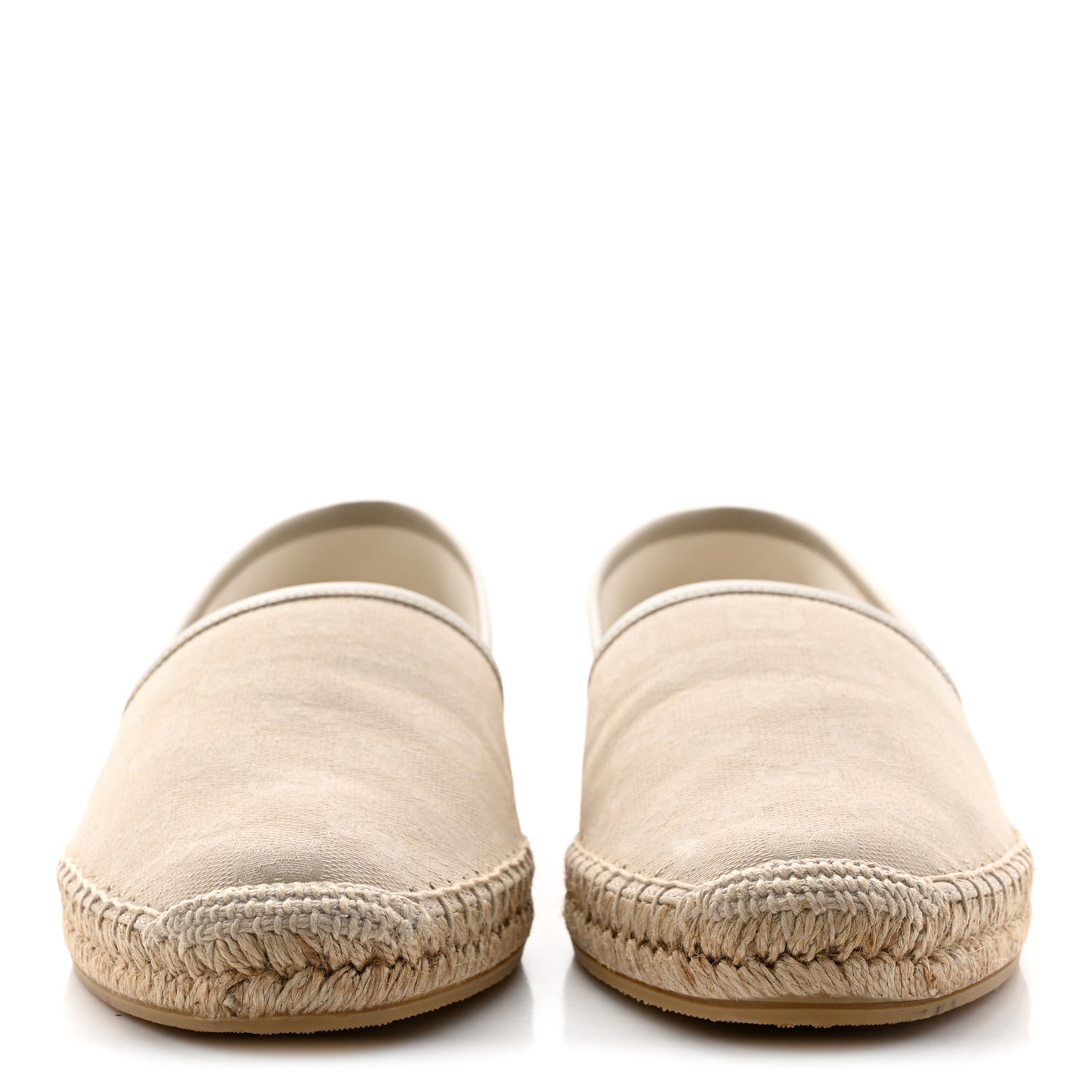 Washed Cotton Miro Soft Calfskin GG Monogram Espadrilles 39.5 White Mystic White