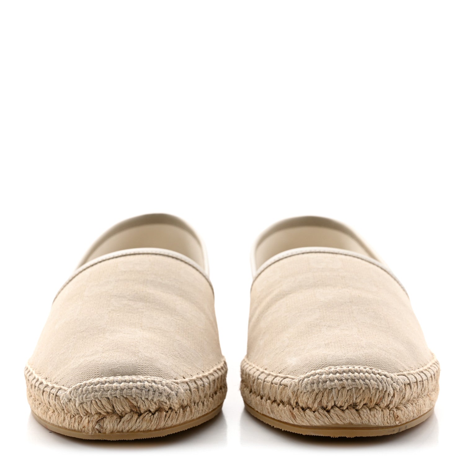 Gucci Washed Cotton Miro Soft Calfskin GG Monogram Espadrilles 39.5 White Mystic White 2 of 10