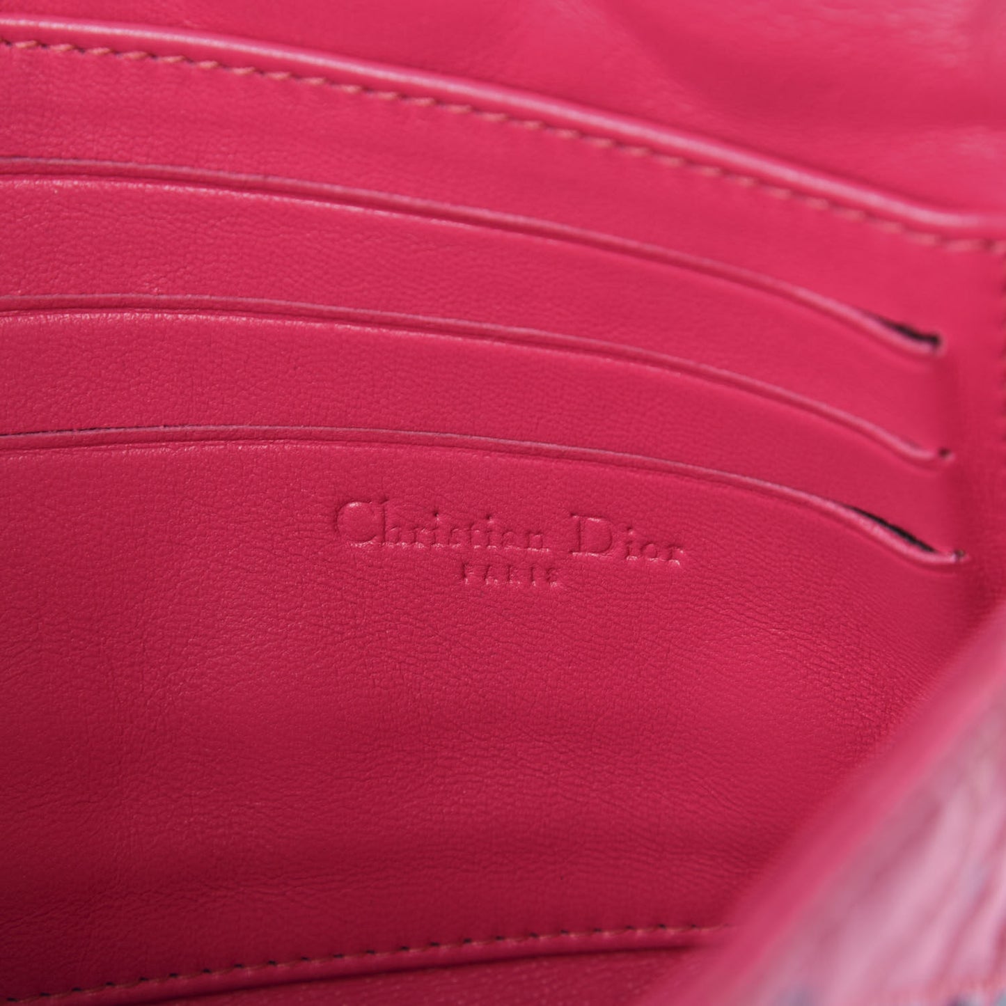 Lambskin Cannage Printed Miss Dior Promenade Pouch Fuchsia Multicolor