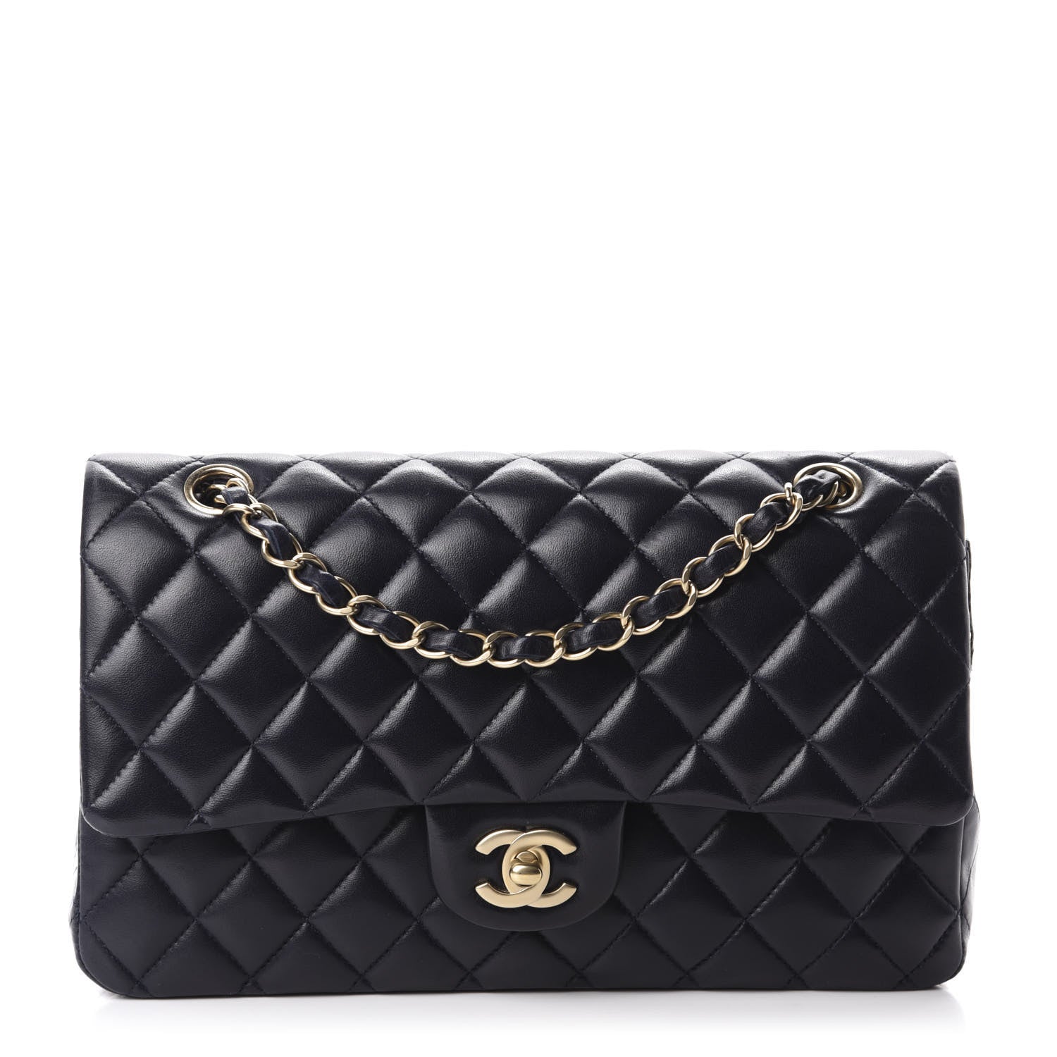 Chanel Lambskin Quilted Medium Double Flap Navy 1 of 12