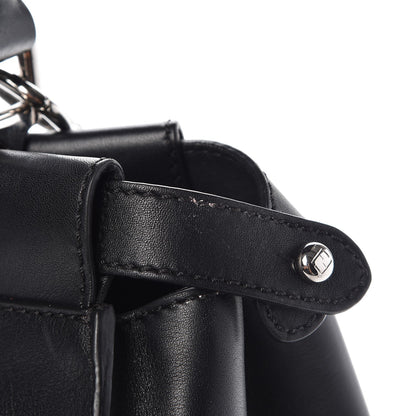 Fendi Vitello Dolce Shiny Nappa Plexglass Granite Medium Peekaboo Iconic Satchel Black 9 of 9