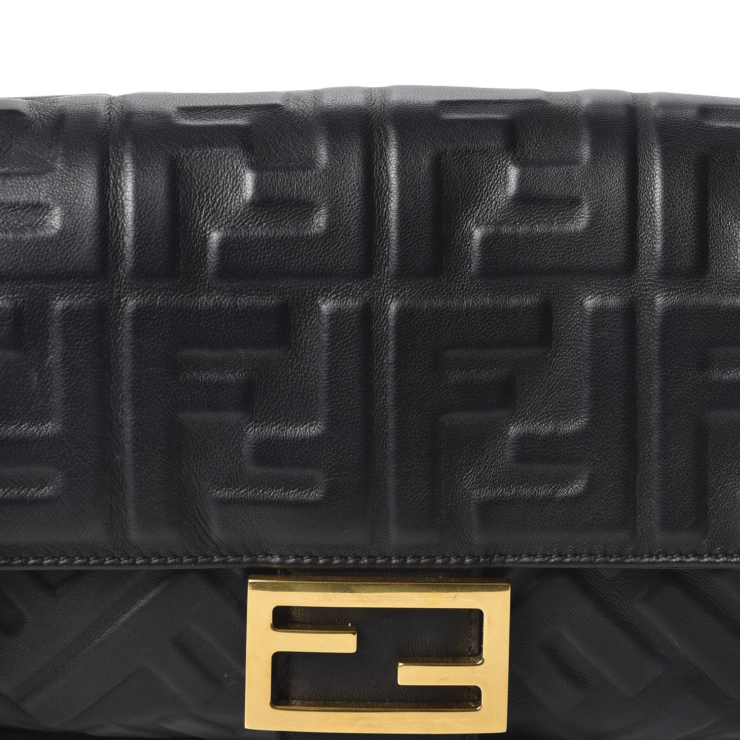 Fendi Nappa FF 1974 Embossed Baguette Black 11 of 12