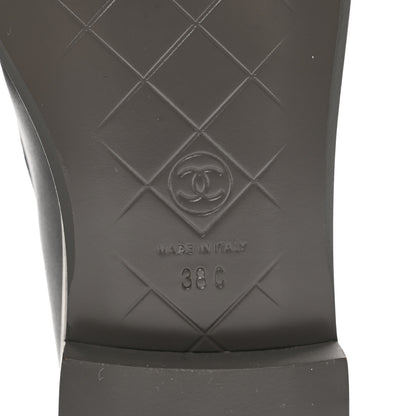 Chanel Lambskin Quilted CC Turnlock Loafers 38 Grey 7 of 7
