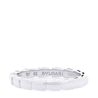 Bulgari 18K White Gold Serpenti Viper Band Ring 62 10 1 of 5
