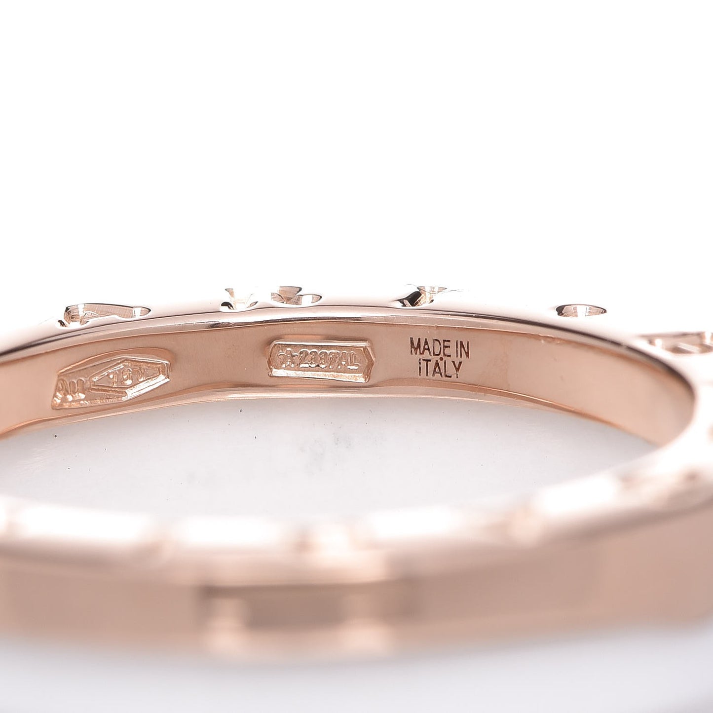 18K Rose Gold White Ceramic B.Zero1 Two-Band Ring 51 5.75