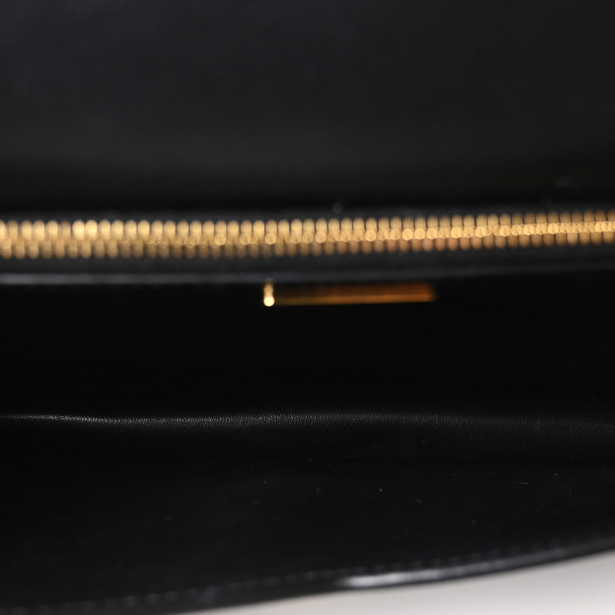 Prada Saffiano Lux Metal Triangle Logo Mini Envelope Chain Shoulder Bag Black 5 of 9